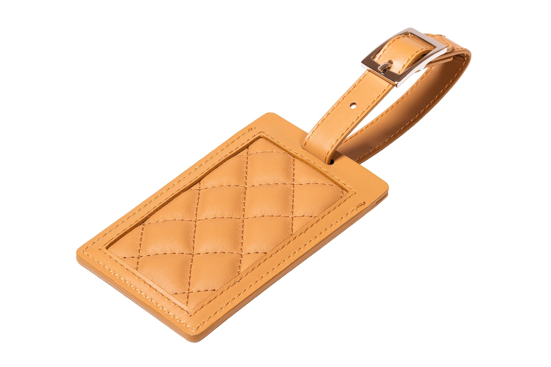 Rivière Diamonds Luggage Tag | Quilted diamonds padded leather luggage tag for a sophisticated travel accent | Available in two sizes | Travel Accessories | 2Jour Concierge, your luxury lifestyle shop

