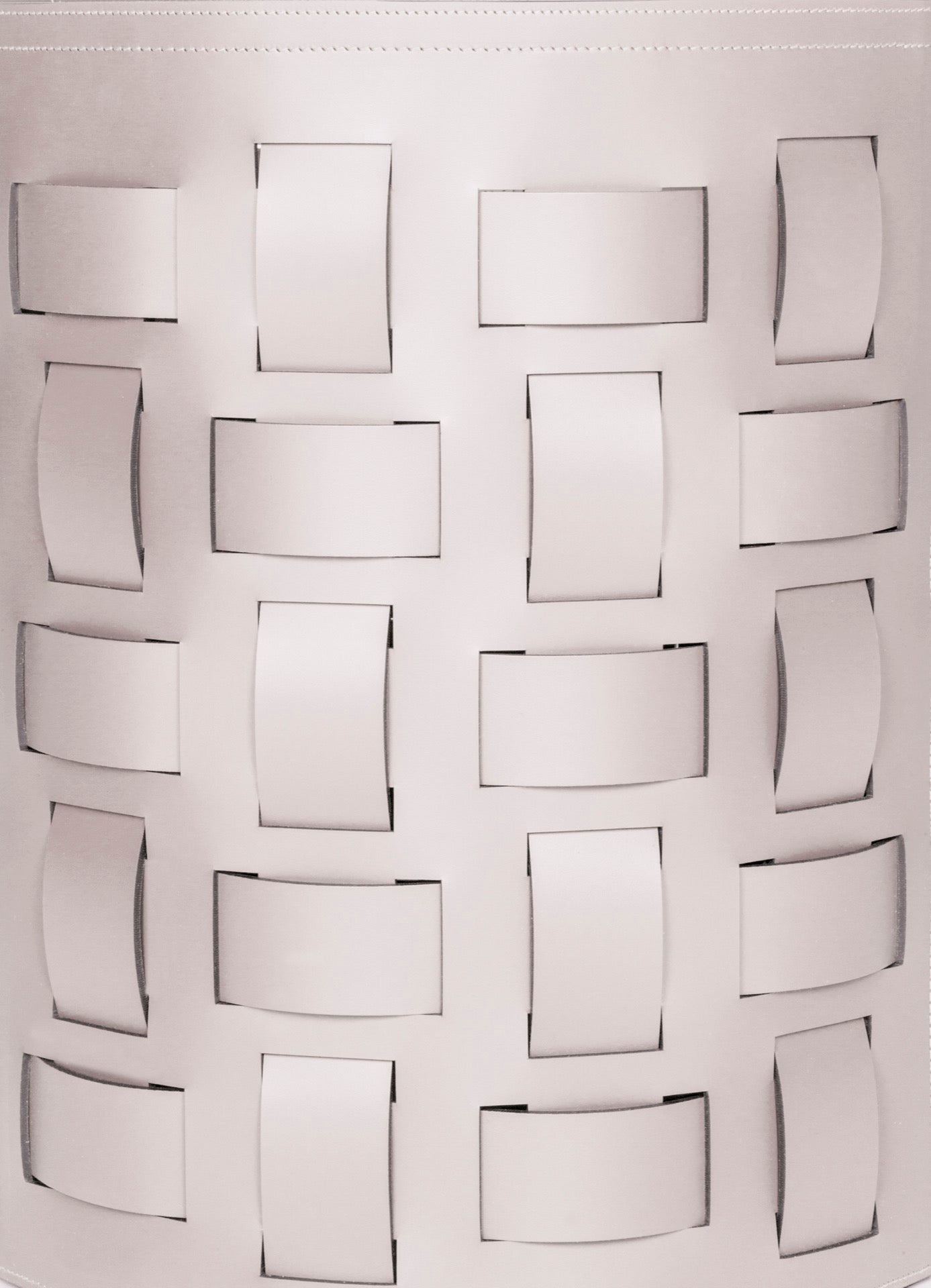Lisbona Storage Basket: Regenerated Leather with Bands (Monochrome, Bicolor, Tricolor)