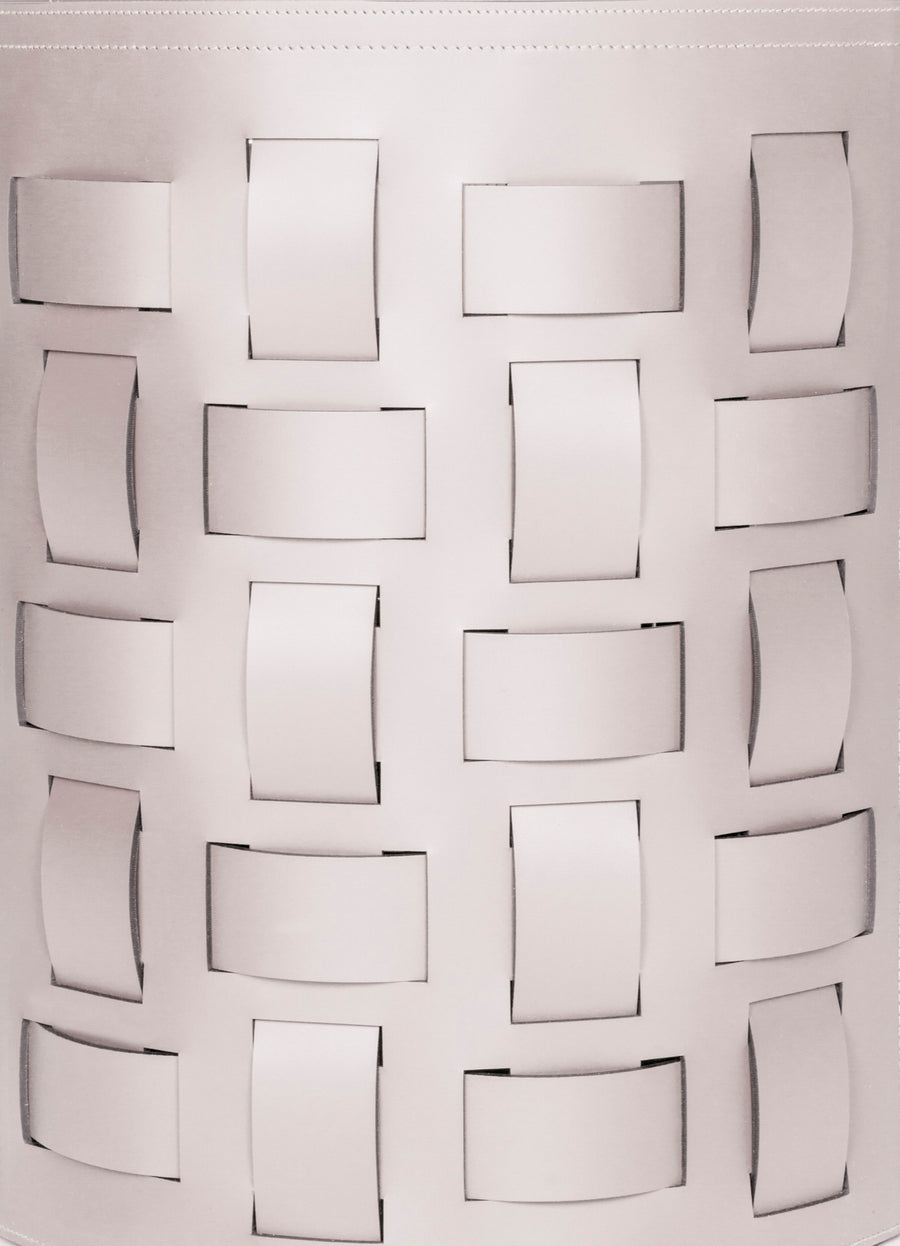 Lisbona Storage Basket: Regenerated Leather with Bands (Monochrome, Bicolor, Tricolor)