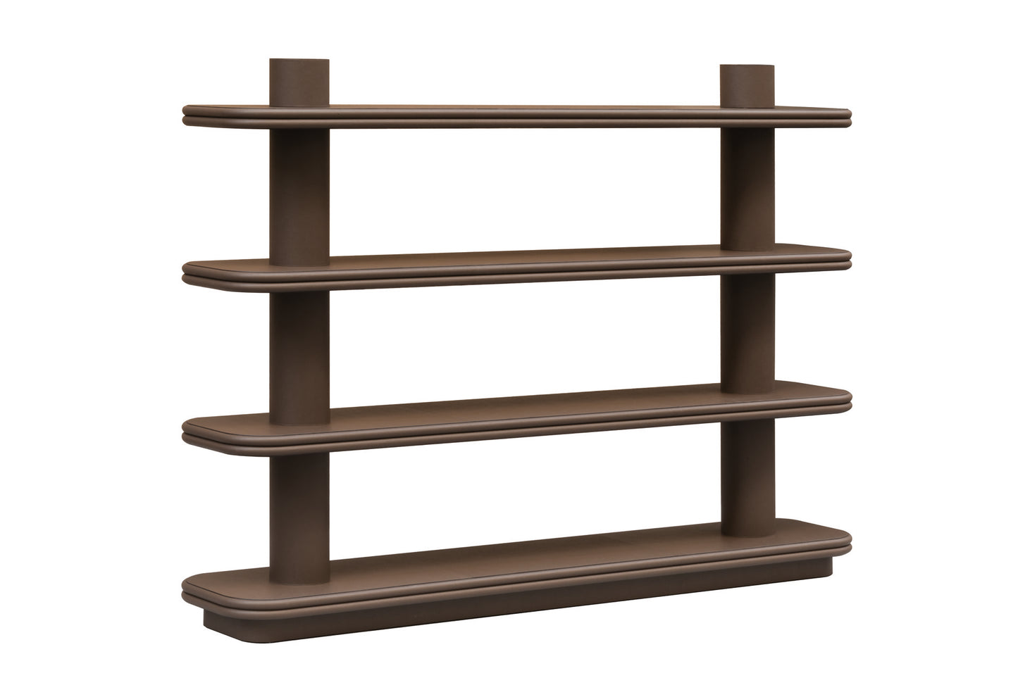 Giobagnara × Stéphane Parmentier Scala | Leather Single Bookshelf: Leather-wrapped structure with cylindrical supports and rounded shelves in golf, wild boar, deer, nappa, or suede finishes | Furniture / Bookcases | 2Jour Concierge, your luxury lifestyle shop | refined interiors, luxury offices, contemporary libraries, boutique hotels, collector’s furniture, design statements
