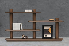 x Stéphane Parmentier Scala Leather-covered Wood Double Bookshelf