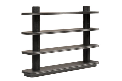 Giobagnara × Stéphane Parmentier Scala | Wood Single Bookshelf: Bronze-lacquered wood structure with rounded edges and cylindrical supports | Furniture / Bookshelves | 2Jour Concierge, your luxury lifestyle shop | refined storage, architectural design, modern interiors, sculptural bookshelf, Italian craftsmanship