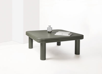 x Stephane Parmentier Scala Leather-Covered Coffee Table, Square
