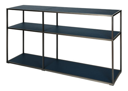 Torino Bronze-Finished Étagère with Leather Inserts