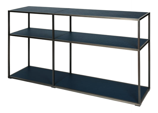 Torino Bronze-Finished Étagère with Leather Inserts