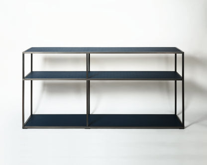 Torino Bronze-Finished Étagère with Leather Inserts