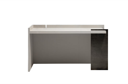 Giobagnara × Stéphane Parmentier Malaparte | Desk: Painted metal and leather with aluminium and bronze finish, structured geometry inspired by modernist and Japanese aesthetics | Furniture / Desks | 2Jour Concierge, your luxury lifestyle shop | luxury interiors, refined living, hospitality décor, executive offices, boutique hotels, yacht décor, contemporary workspace, collector’s furniture