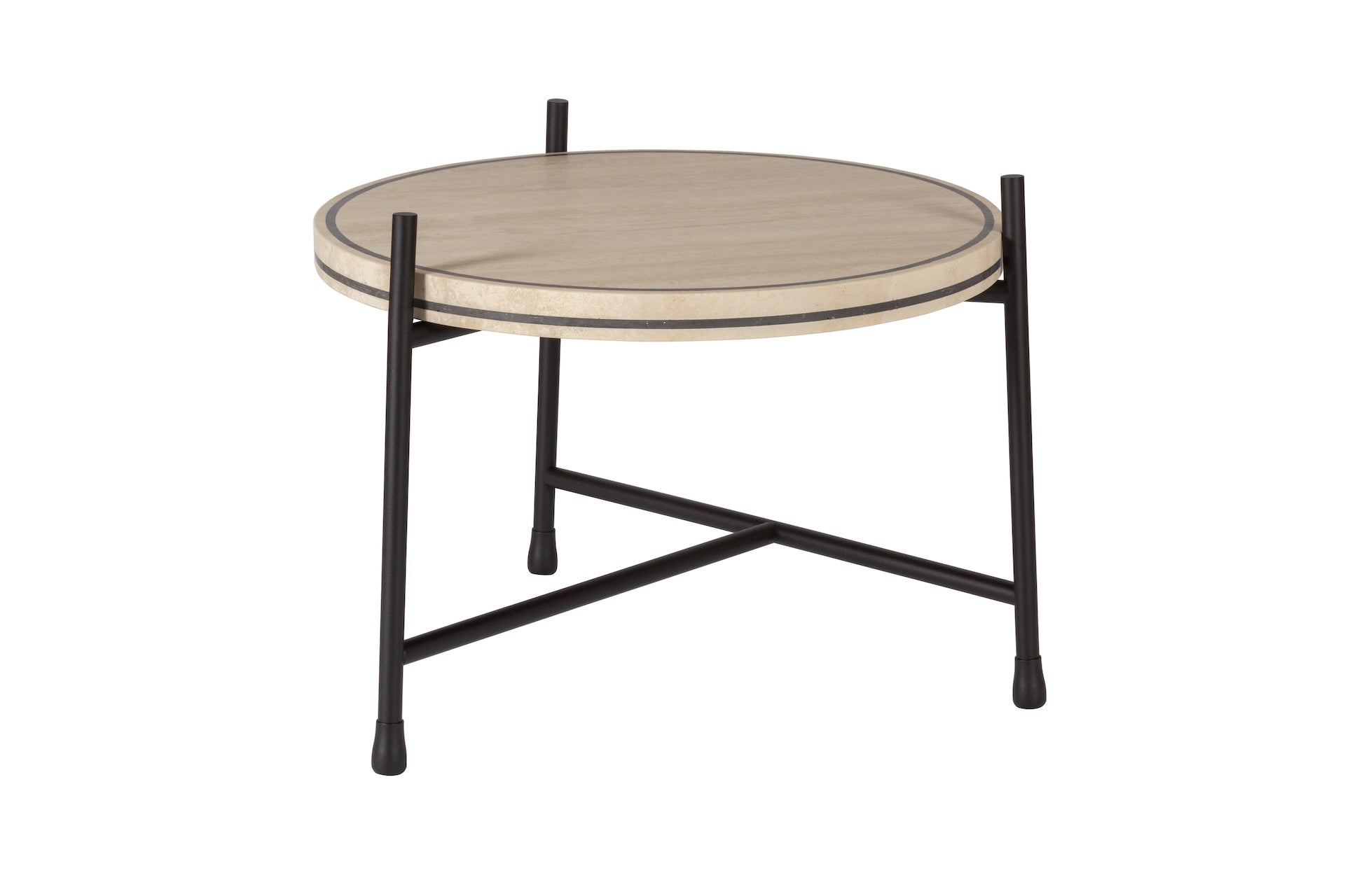 Giobagnara × Stéphane Parmentier Oblivion | Round Travertine Coffee Table: Travertine top with slim metal legs in bronze or white, available in classic or titanium finishes | Furniture / Coffee Tables | 2Jour Concierge, your luxury lifestyle shop | luxury interiors, elegant living, hospitality décor, boutique hotels, yacht décor, executive offices, refined lifestyle