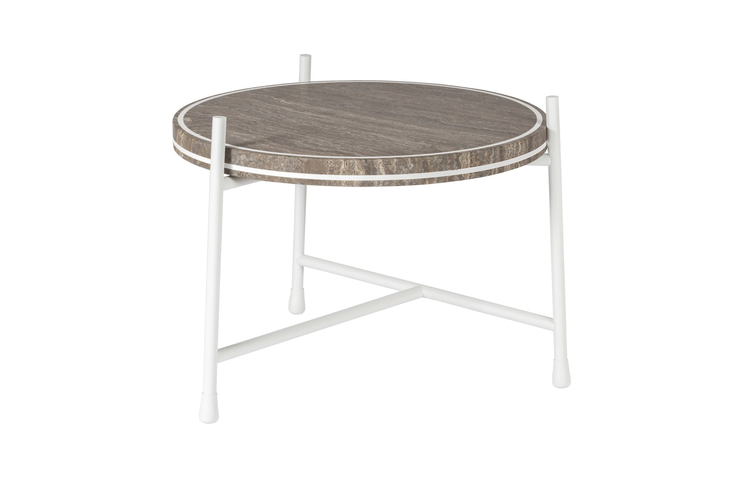 Giobagnara × Stéphane Parmentier Oblivion | Round Travertine Coffee Table: Travertine top with slim metal legs in bronze or white, available in classic or titanium finishes | Furniture / Coffee Tables | 2Jour Concierge, your luxury lifestyle shop | luxury interiors, elegant living, hospitality décor, boutique hotels, yacht décor, executive offices, refined lifestyle