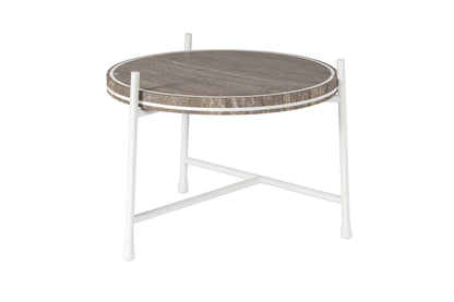 Giobagnara × Stéphane Parmentier Oblivion | Round Travertine Coffee Table: Travertine top with slim metal legs in bronze or white, available in classic or titanium finishes | Furniture / Coffee Tables | 2Jour Concierge, your luxury lifestyle shop | luxury interiors, elegant living, hospitality décor, boutique hotels, yacht décor, executive offices, refined lifestyle