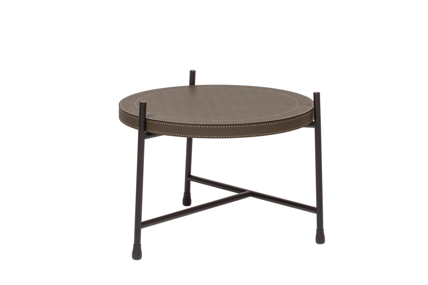 Giobagnara × Stéphane Parmentier Oblivion | Round Leather Coffee Tables: Leather tops in off-white or dark brown with bronze frame | Furniture / Coffee Tables | 2Jour Concierge, your luxury lifestyle shop | luxury interiors, hospitality décor, boutique hotels, yacht décor, executive offices, refined living