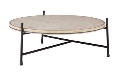 Giobagnara × Stéphane Parmentier Oblivion | Round Travertine Coffee Table: Travertine top with slim metal legs in bronze or white, available in classic or titanium finishes | Furniture / Coffee Tables | 2Jour Concierge, your luxury lifestyle shop | luxury interiors, elegant living, hospitality décor, boutique hotels, yacht décor, executive offices, refined lifestyle