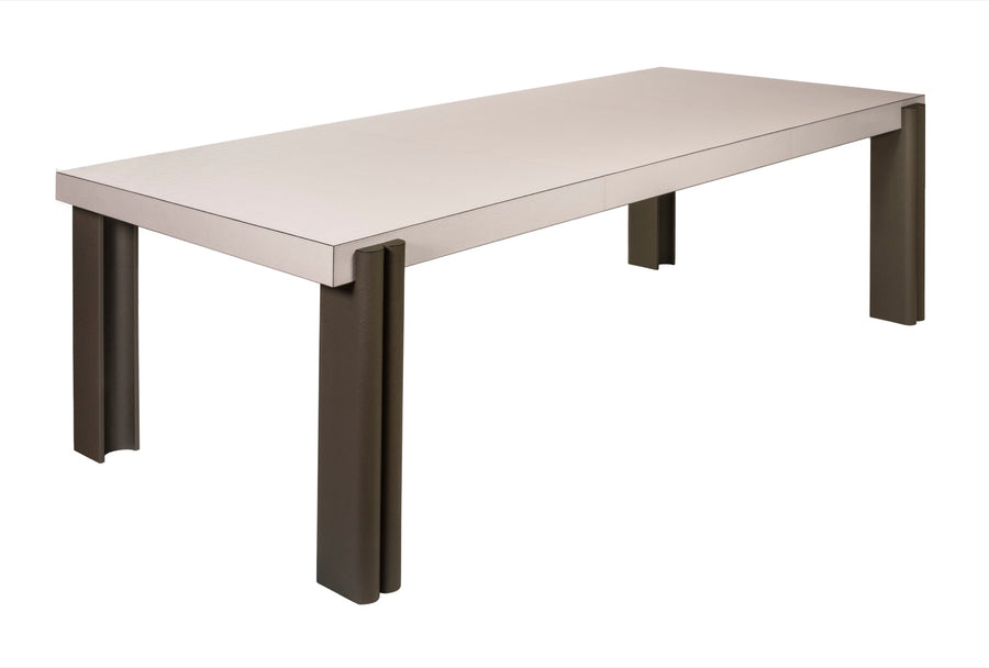 x Stephane Parmentier Alfabeta Leather-Covered Dining Table with Leather-Bound Legs