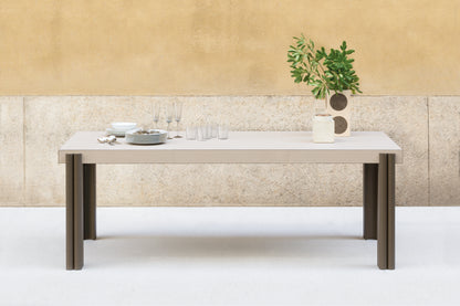 x Stephane Parmentier Alfabeta Leather-Covered Dining Table with Leather-Bound Legs