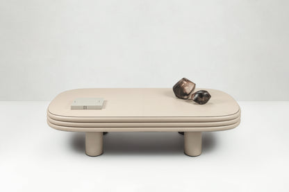 x Stephane Parmentier Scala Leather-Covered Coffee Table, Rectangular