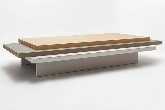 × Stephane Parmentier Cascade Leather-Covered Coffee Table With Leather-Covered Metal Legs