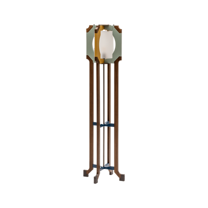 x Martino Gamper Margo Wood & Leather Floor Lamp