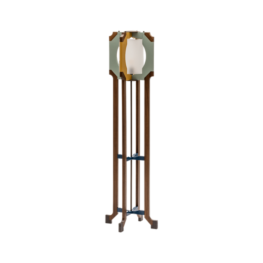 x Martino Gamper Margo Wood & Leather Floor Lamp