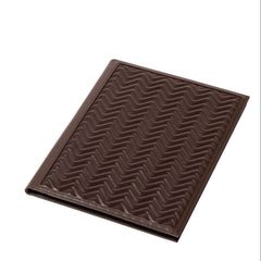 Herringbone Leather Notepad Holder with Pencil Holder