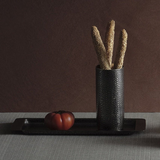 Zanetto New York Bronze Noir Small Tray with Tartaruga Texture and Matte Finish | Small Tray: Bronze Noir rectangular tray with Tartaruga texture and matte finish, perfect for serving aperitifs or displaying decorative accents | Tableware & Serveware / Trays | 2Jour Concierge, your luxury lifestyle shop