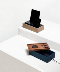 Simon Leather-Covered Multi-Device 5-Port USB Charging Station (Qi Certified)