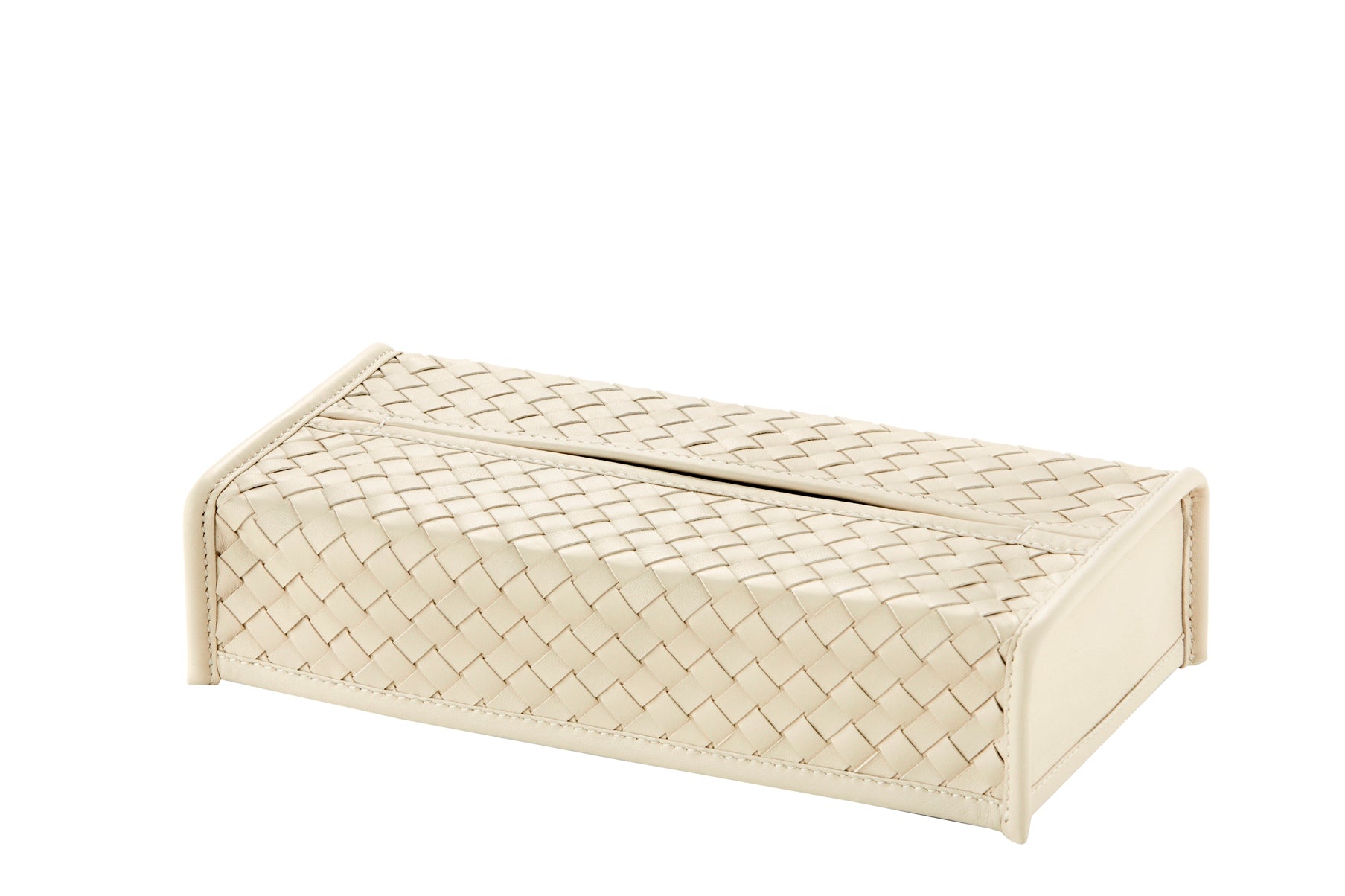 Riviere Elba Handwoven Leather Tissue Holder Rectangular | Handwoven Leather | Elegant Rectangular Design | Perfect for Yacht Interiors | Available at 2Jour Concierge, #1 luxury high-end gift & lifestyle shop