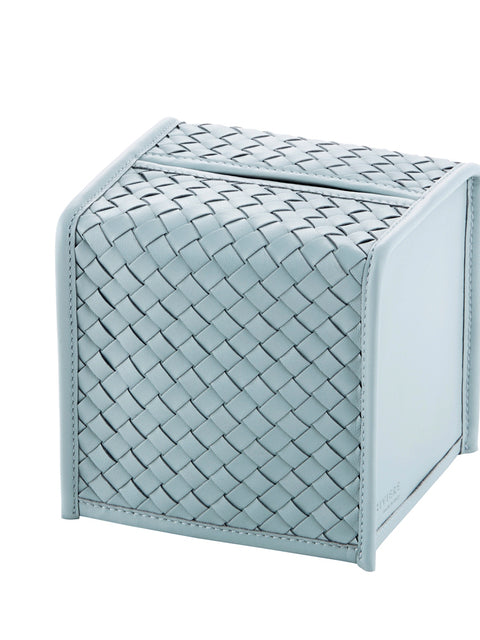 Elba Handwoven Leather Tissue Holder Square