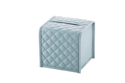 Elba Quilted Diamonds Leather Tissue Holder Square