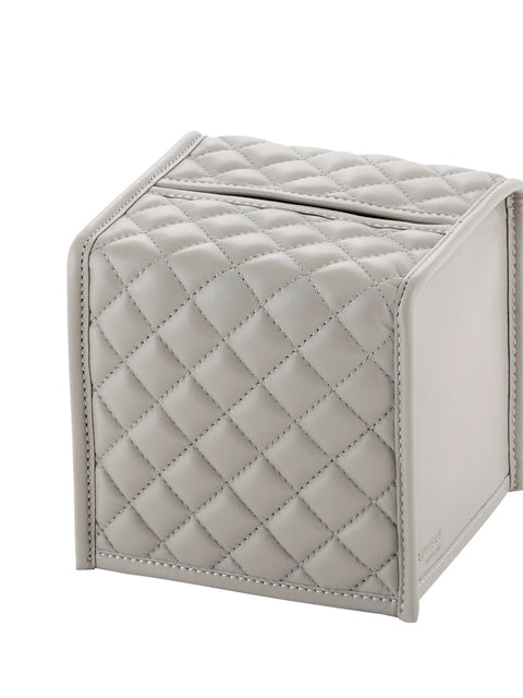 Riviere Elba Quilted Diamonds Leather Tissue Holder | Padded Leather Tissue Box Cover | Elegant Quilted Diamonds Design | Explore a Range of Luxury Home Accessories and Yacht Decor at 2Jour Concierge, #1 luxury high-end gift & lifestyle shop