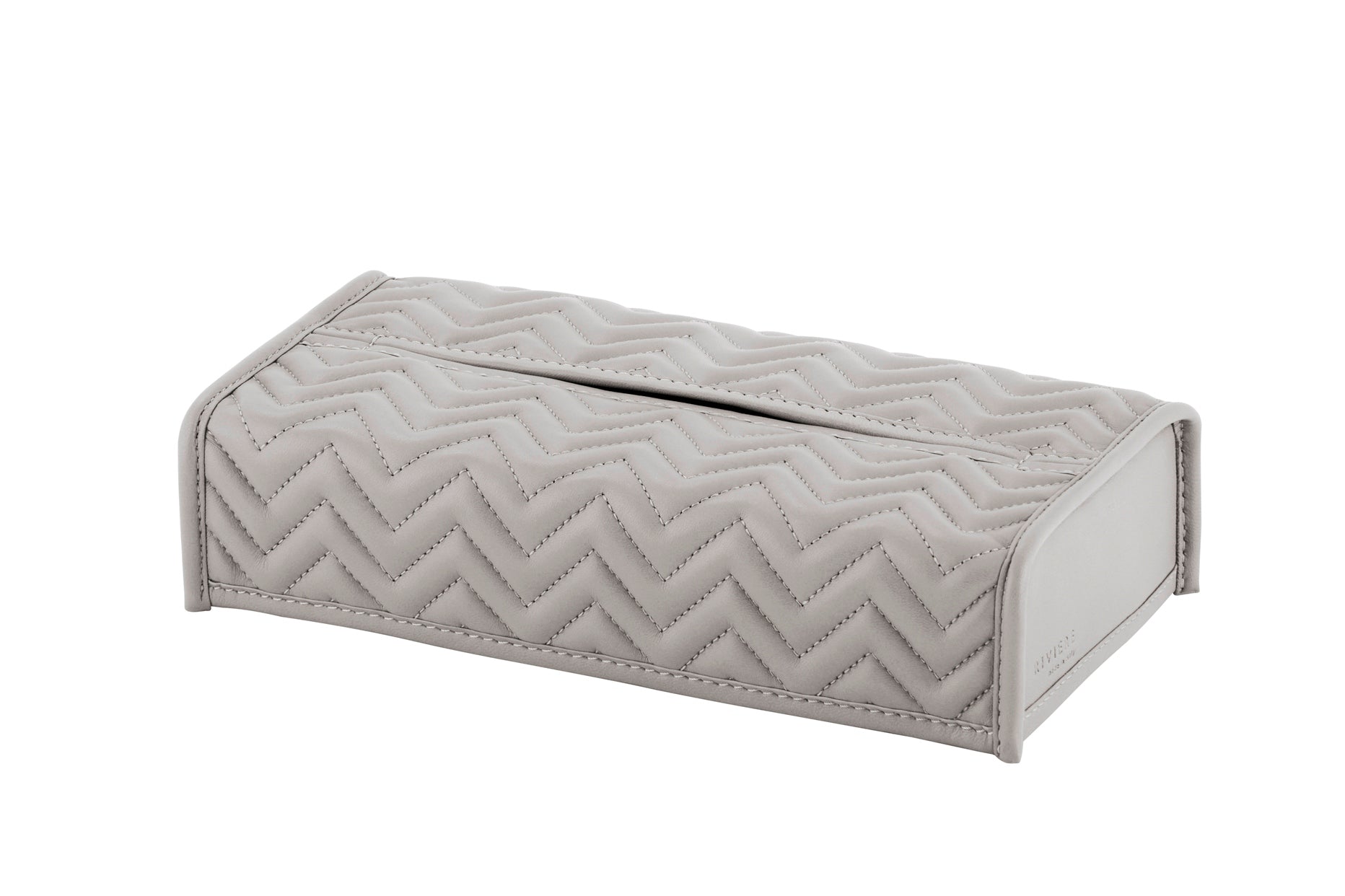 Riviere Elba Quilted Herringbone Leather Tissue Holder | Padded Leather Tissue Box Cover | Elegant Quilted Herringbone Design | Perfect for Yacht Decor | Explore a Range of Luxury Home Accessories at 2Jour Concierge, #1 luxury high-end gift & lifestyle shop