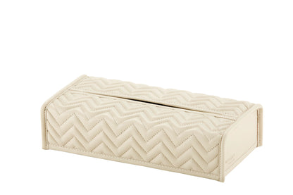 Riviere Elba Quilted Herringbone Leather Tissue Holder | Padded Leather Tissue Box Cover | Elegant Quilted Herringbone Design | Perfect for Yacht Decor | Explore a Range of Luxury Home Accessories at 2Jour Concierge, #1 luxury high-end gift & lifestyle shop