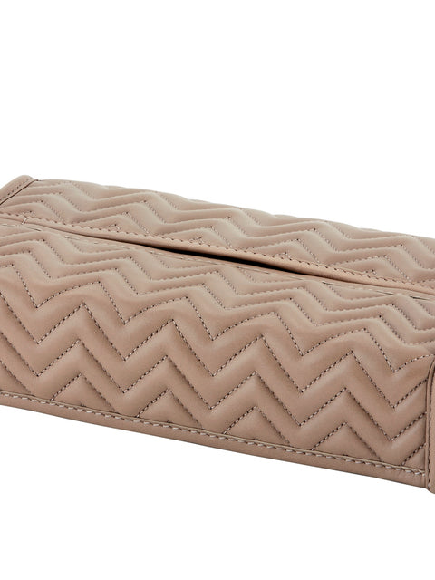 Riviere Elba Quilted Herringbone Leather Tissue Holder | Padded Leather Tissue Box Cover | Elegant Quilted Herringbone Design | Perfect for Yacht Decor | Explore a Range of Luxury Home Accessories at 2Jour Concierge, #1 luxury high-end gift & lifestyle shop