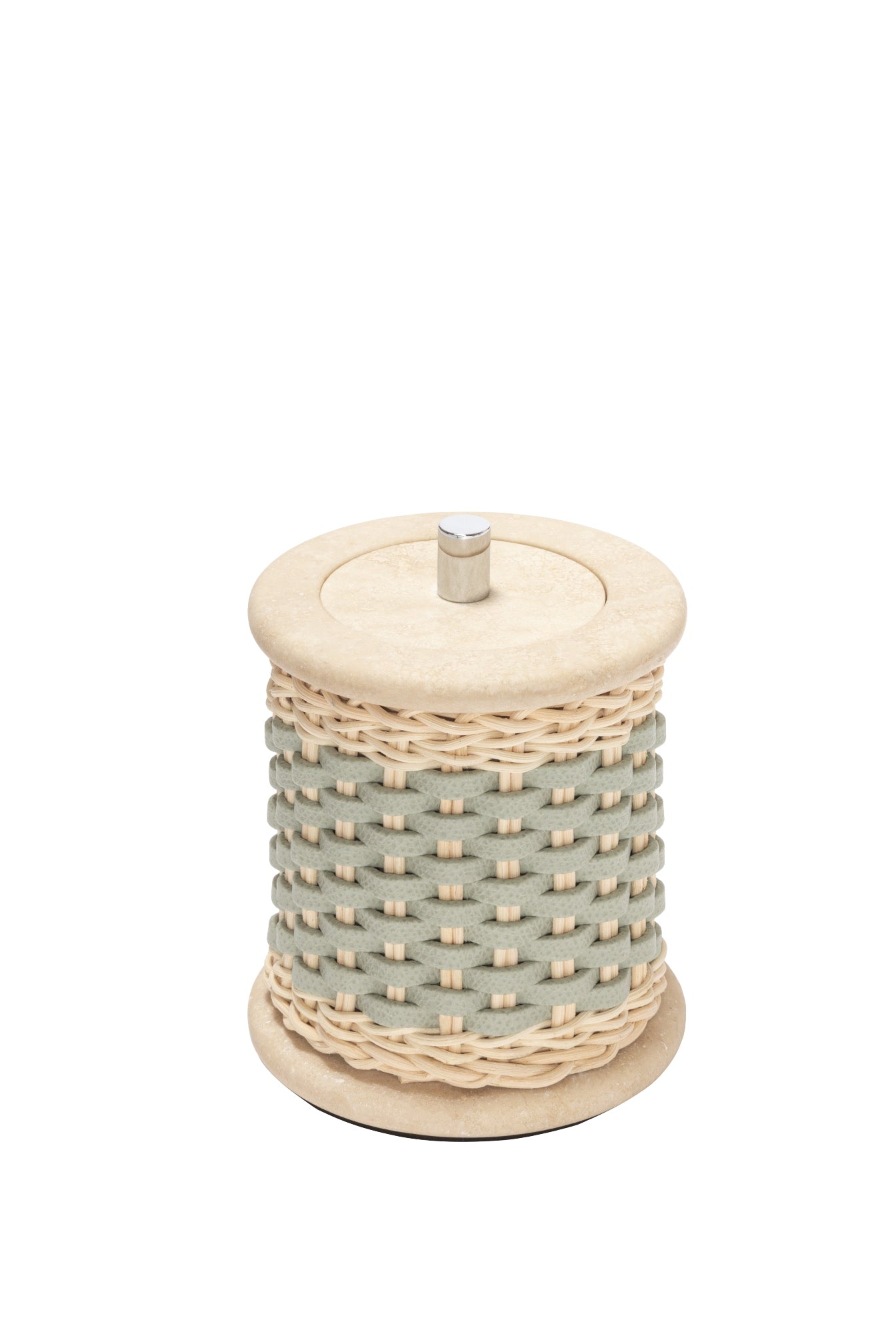 Pigment France Courbet Leather & Rattan Travertine Marble Bathroom Box | Luxurious Bath Accessories | Crafted with High-Quality Materials | Explore a Range of Luxury Home Goods at 2Jour Concierge, #1 luxury high-end gift & lifestyle shop