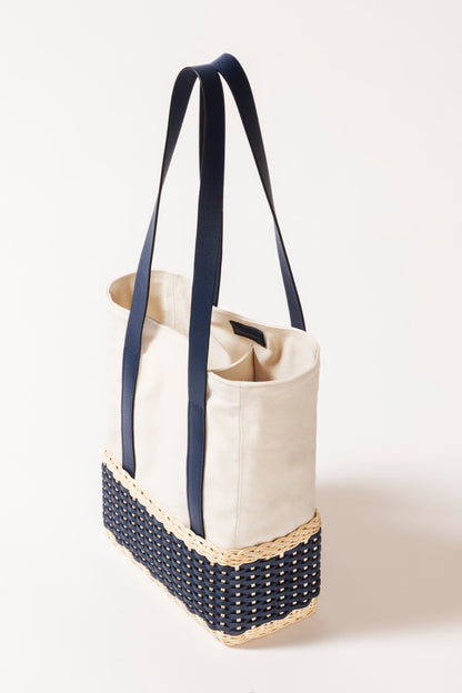 Talais Woven Leather & Rattan Bottle Carrier