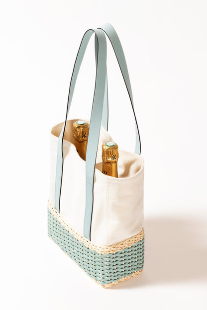 Talais Woven Leather & Rattan Bottle Carrier