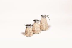 Vincennes Rattan-Covered Insulated Stainless Steel Carafe with Chrome Finish 0.6 lt