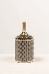 Guimet Leather & Rattan Insulated Stainless Steel Bottle Cooler