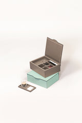 Saint-Germain Leather-Covered Wood Coffee Organizer For Nespresso Commercial Capsules S Lines (Sieger Diamonds Cup)