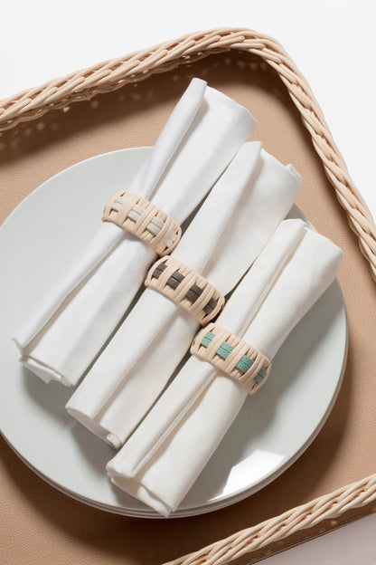 Pigment France Orsay Square Leather & Rattan Tray | Luxury Home Accessories, Elegant Serving Trays & Gift Items | 2Jour Concierge, #1 luxury high-end gift & lifestyle shop