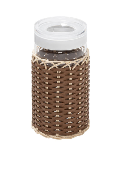 Alsace Leather & Rattan Glass Airtight Jar XL