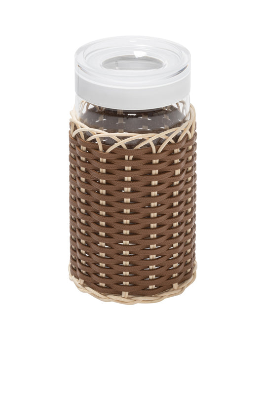 Alsace Leather & Rattan Glass Airtight Jar XL