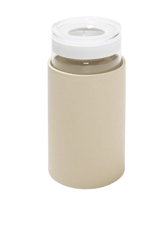 Alsace Airtight Jar: Leather-Covered Glass Body with Two-Tone Plastic Lid, XL