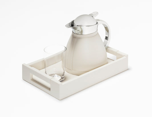 Pigment France Beaubourg Nesting Tray Set With Carafe & Single Glass | Set includes a small Beaubourg tray with dedicated spaces for perfect stability | Accommodates one fine crystal glass and one of the following carafes: Chantilly 0.6L, Monceau 0.6L, Vincennes 0.6L | Elegant and practical design | Home Decor and Serveware | 2Jour Concierge, your luxury lifestyle shop