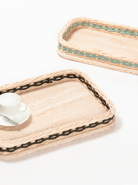 Pigment France Orsay Rectangular Travertine Tray | Luxury Home Accessories, Elegant Serving Trays & Gift Items | 2Jour Concierge, #1 luxury high-end gift & lifestyle shop