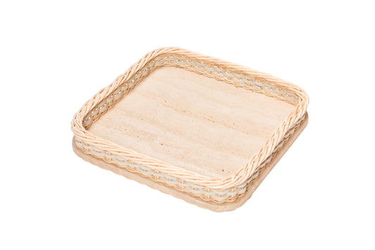Pigment France Orsay Square Travertine Tray | Luxury Home Accessories, Elegant Serving Trays & Gift Items | 2Jour Concierge, #1 luxury high-end gift & lifestyle shop
