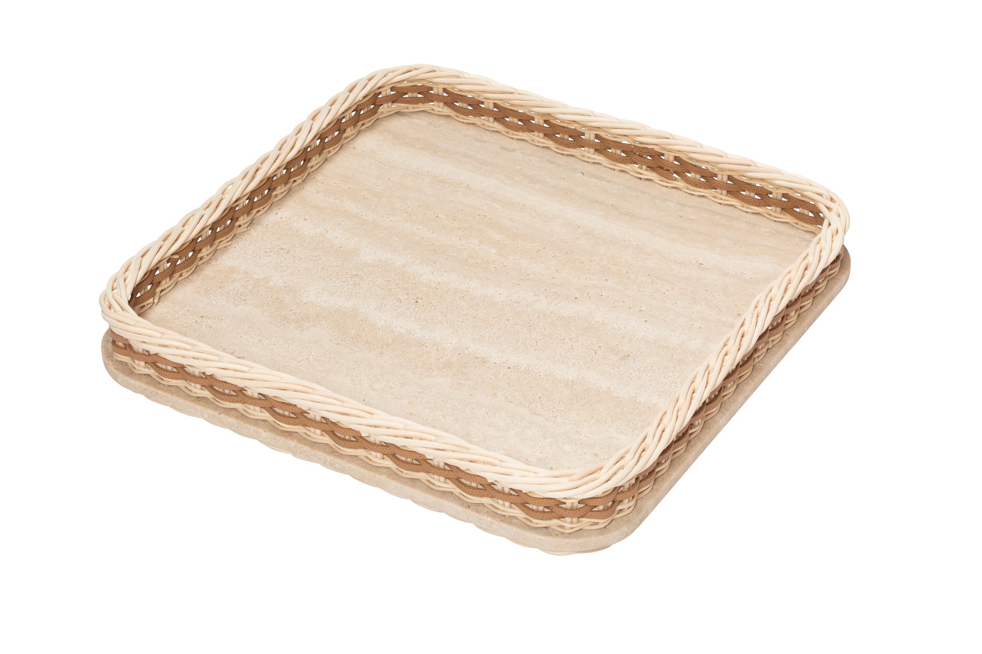Pigment France Orsay Square Travertine Tray | Luxury Home Accessories, Elegant Serving Trays & Gift Items | 2Jour Concierge, #1 luxury high-end gift & lifestyle shop