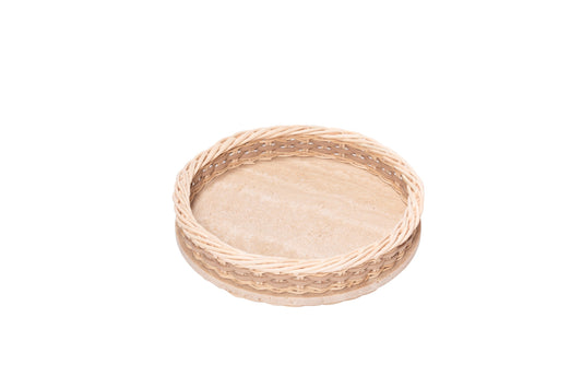 Pigment France Orsay Round Travertine Tray | Luxury Home Accessories, Elegant Serving Trays & Gift Items | 2Jour Concierge, #1 luxury high-end gift & lifestyle shop