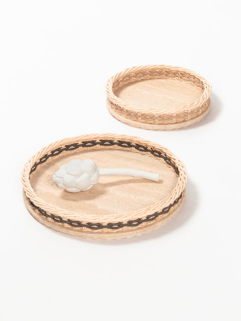 Pigment France Orsay Round Travertine Tray | Luxury Home Accessories, Elegant Serving Trays & Gift Items | 2Jour Concierge, #1 luxury high-end gift & lifestyle shop
