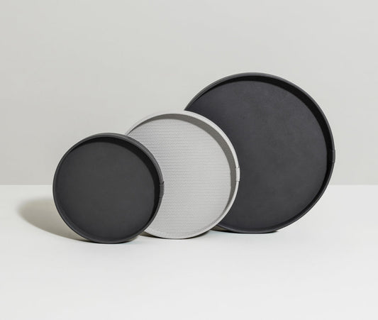 Pinetti Gea Tray | Round wood base covered in leather | Non-slip base for added stability | Sleek and stylish design | Perfect for serving and decor | Home Decor and Serveware | 2Jour Concierge, your luxury lifestyle shop