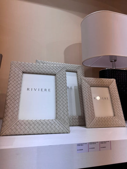 Riviere Nora Handwoven Leather Picture Frame | Exquisite Handwoven Leather Design | Adds a Touch of Artisanal Elegance to Your Home | Elevate Your Decor with Luxury Accessories from Riviere | Available at 2Jour Concierge, #1 luxury high-end gift & lifestyle shop